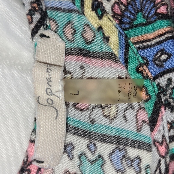 Soprano Multicolor Multipattern Striped Spaghetti Strap Flowy Crop Top Tank Top - Picture 3 of 4